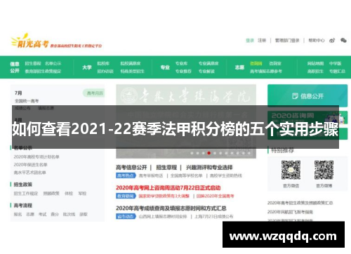如何查看2021-22赛季法甲积分榜的五个实用步骤